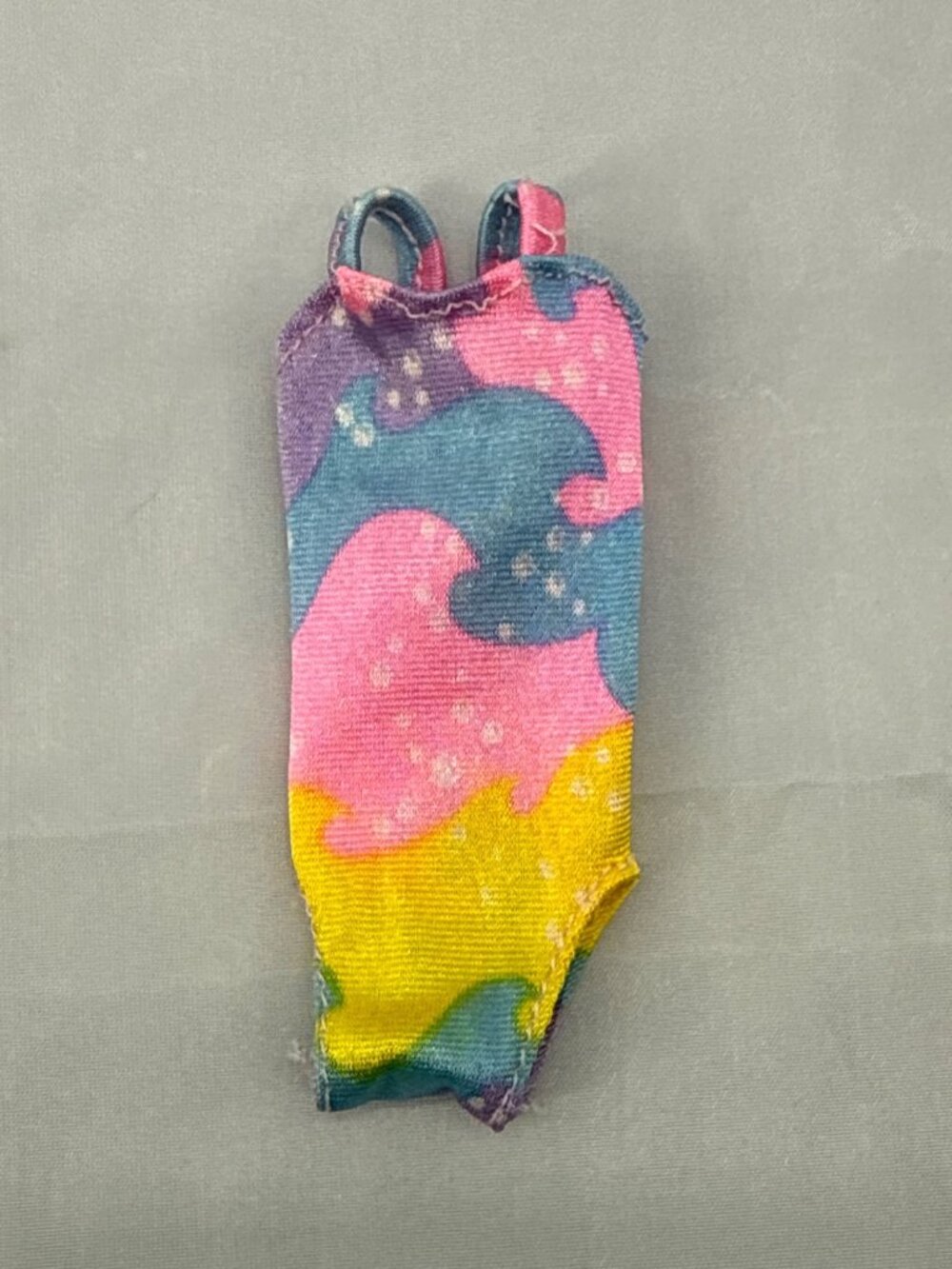 Vtg 1990 Bathtime Fun Barbie Swimsuit Neon Abstract Wave Retro 90s Doll